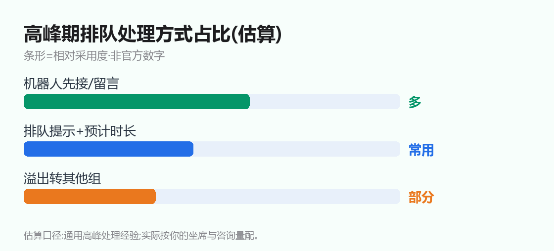 高峰期排队处理方式占比(估算)